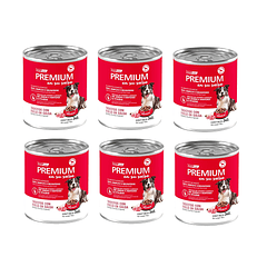 Pack 6 Latas Premium Perro Adulto En Su Salsa Trocitos De Pollo 340 Gr