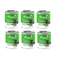 Pack 6 Latas Premium Gato Adulto En Su Salsa Trocitos De Sardina 340 Gr