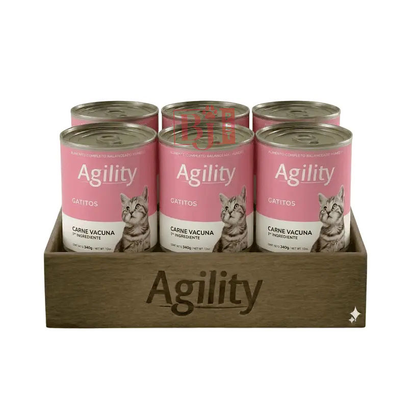 Pack 6 Latas Agility Gatito Vacuno 340 Gr 1