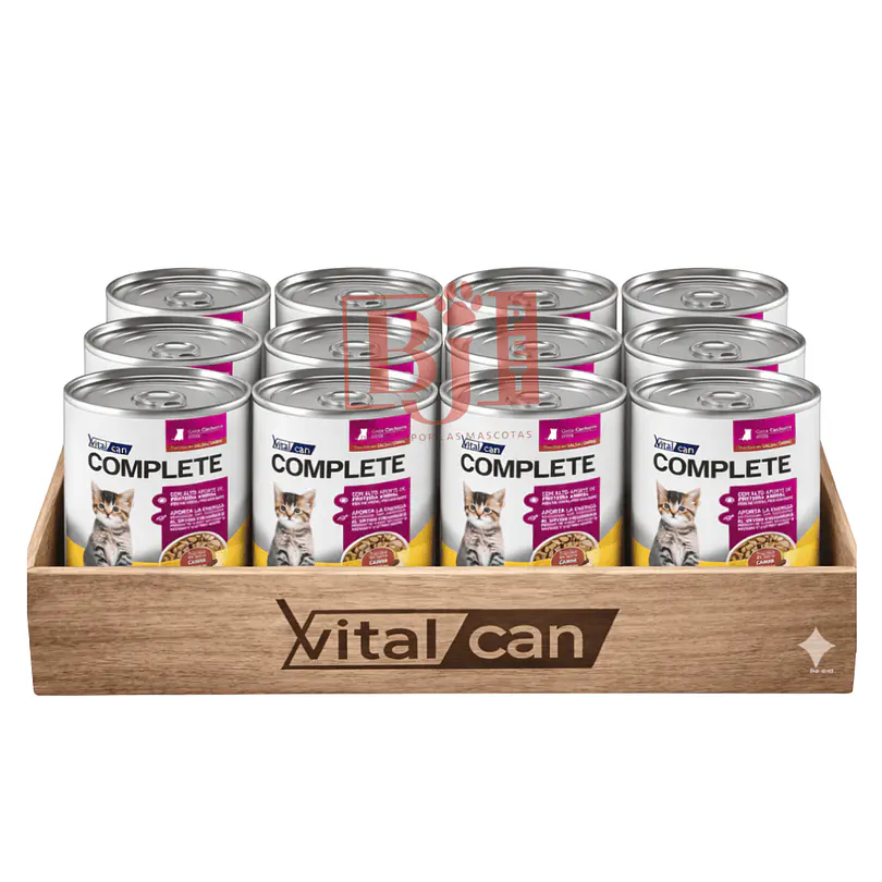 Pack 12 Latas Complete Trocitos En Salsa Carne Kitten 340 Gr 1