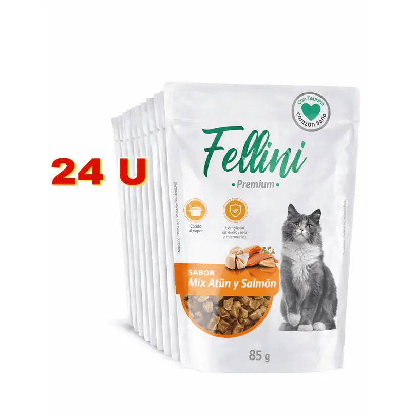Pack Fellini Atun Y Salmon 24 Pouch 1