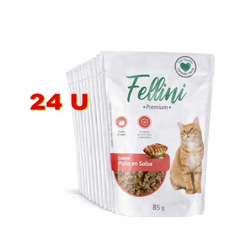 Pack Fellini Gato Pollo En Salsa 24 Pouch 1
