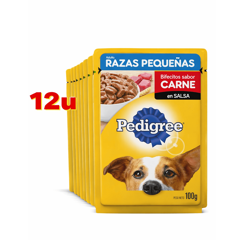 Alimento Húmedo Pedigree Raza Peq Carne 12 U