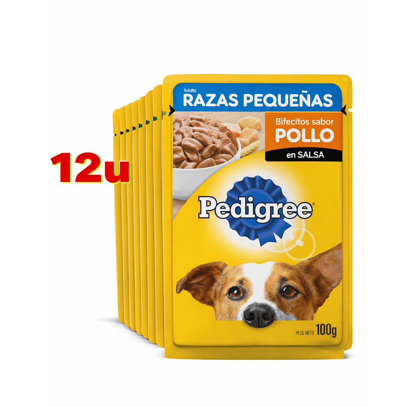 Alimento Húmedo Pedigree Raza Peq Pollo 12 U 100 Gr