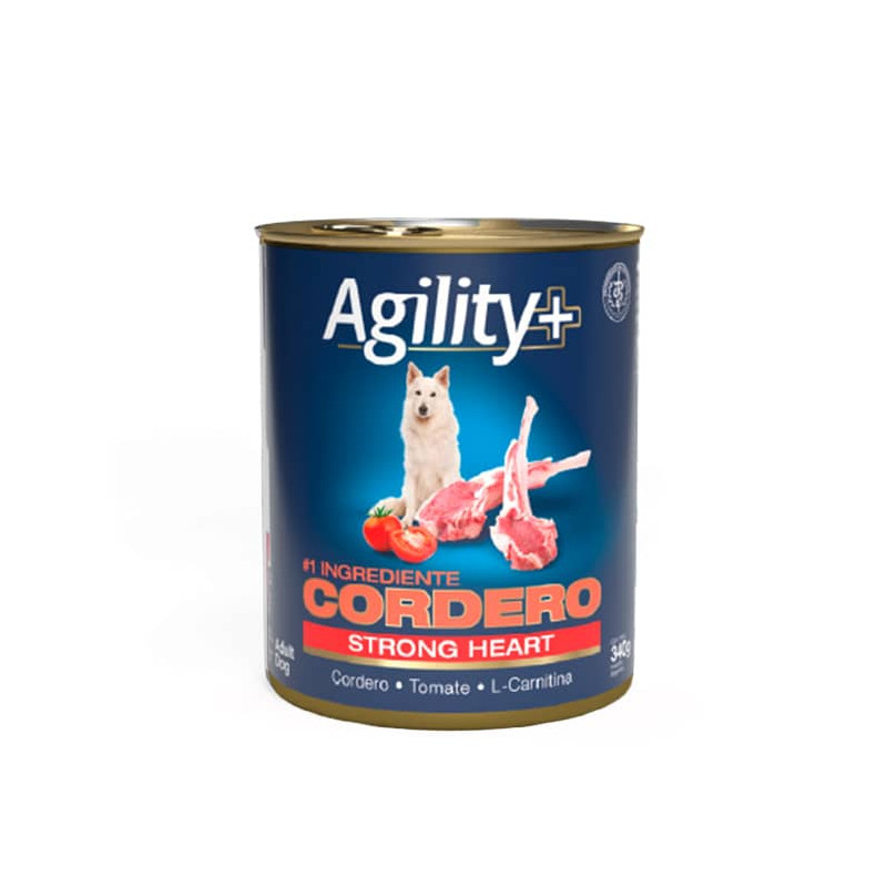Agility+ Lata Strong Heart para Perros 340 g