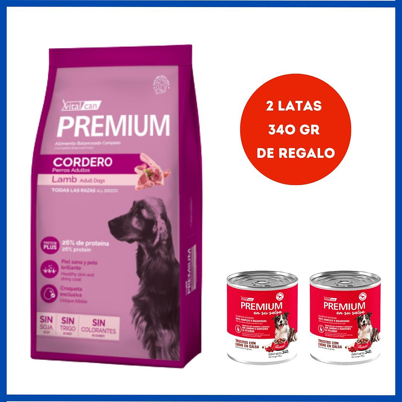 Vitalcan Premium Perro Adulto Cordero 20 Kg 1