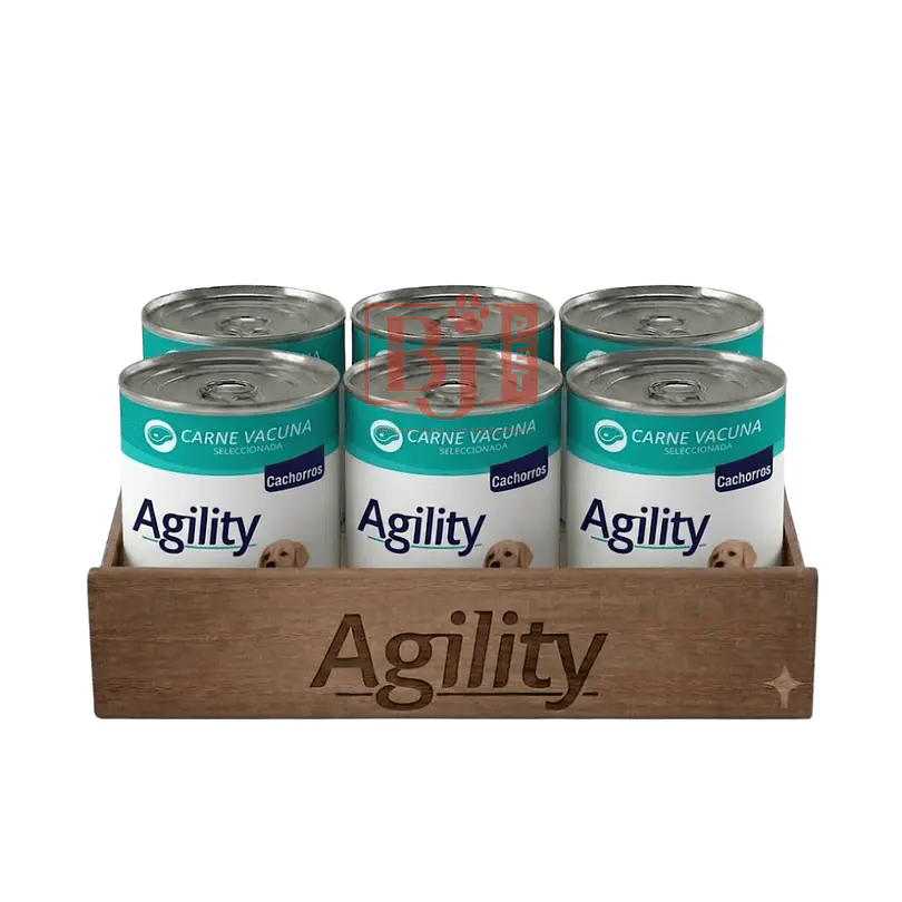 Pack 6 Latas Agility Perro Cachorro Vacuno 340 Gr 1