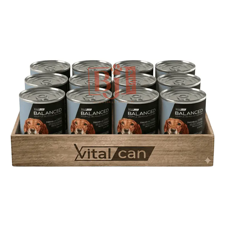 Pack 12 Latas Balanced Souffle Perro Senior Pollo 340 Gr 1