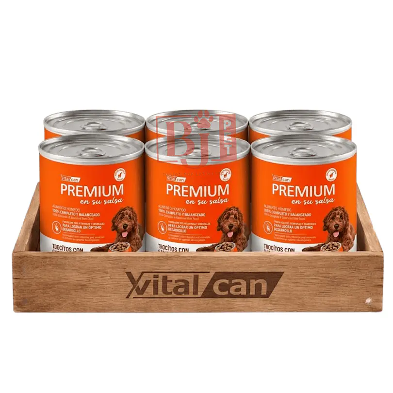 Pack 6 Latas Premium Cachorro En Su Salsa Trocitos De Carne 340 Gr 1