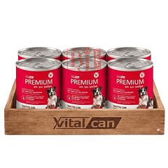 Pack 6 Latas Premium Perro Adulto En Su Salsa Trocitos De Carne 340 Gr