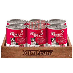 Pack 6 Latas Premium Perro Adulto En Su Salsa Trocitos De Pollo 340 Gr