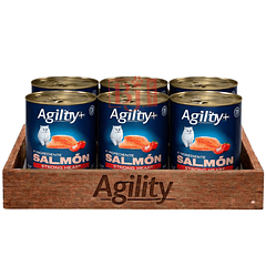 Pack 6 Latas Agility+ Gato Adulto Strong Heart Salmon 340 Gr