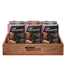Pack 6 Latas Balanced Souffle Perro Cachorro Pollo 340 Gr