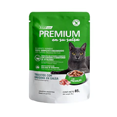 Premium Pouch Gato Adulto En Su Salsa Trocitos De Sardina 85 Gr