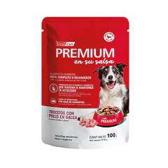Premium Pouch Perro Adulto En Su Salsa Trocitos De Pollo 100 Gr