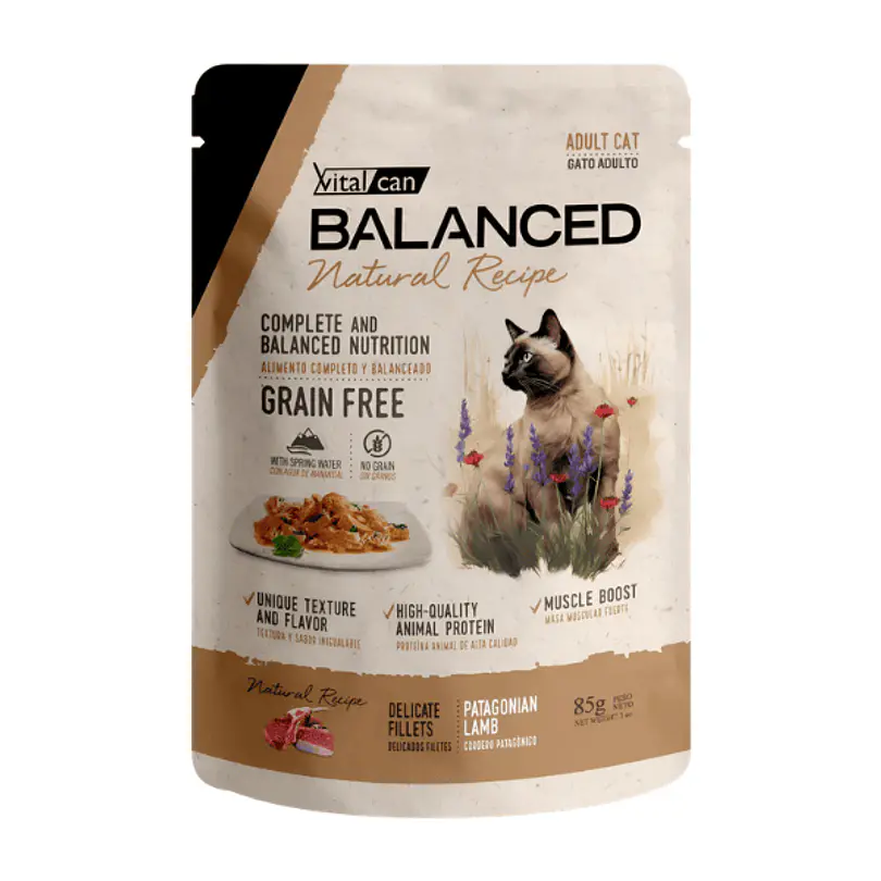 Natural Recipe Pouch Filetes Cordero Gato Adulto 85 Gr