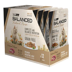 Pack 12 Pouch Natural Recipe Filetes Carne Gato Adulto 85 Gr