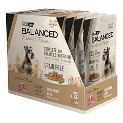 Pack 12 Pouch Natural Recipe Filetes Cordero Perro Adulto 100 Gr