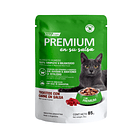 Pack 12 Pouch Premium Gato Adulto En Su Salsa Trocitos De Carne 85 Gr 2