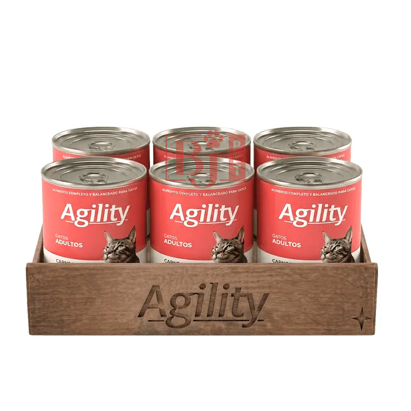 Pack 6 Latas Agility Gato Adulto Vacuno 340 Gr 1