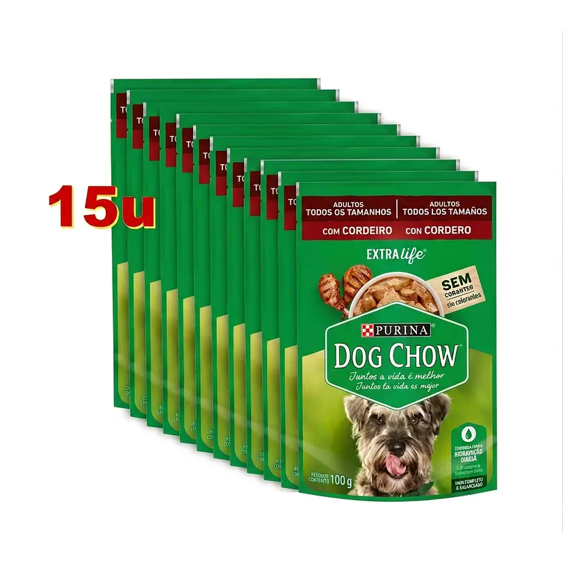 Dog Chow Display 15 Unidades Adultos Cordero 100 Gr 1