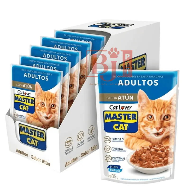 Master Cat Display Trocitos Jugosos Adulto Sabor Atún 85 Gr x 20 U 1