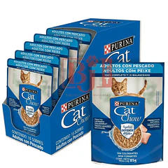 Pack 15 Pouch Cat Chow Adultos Pescado 85 Gr.
