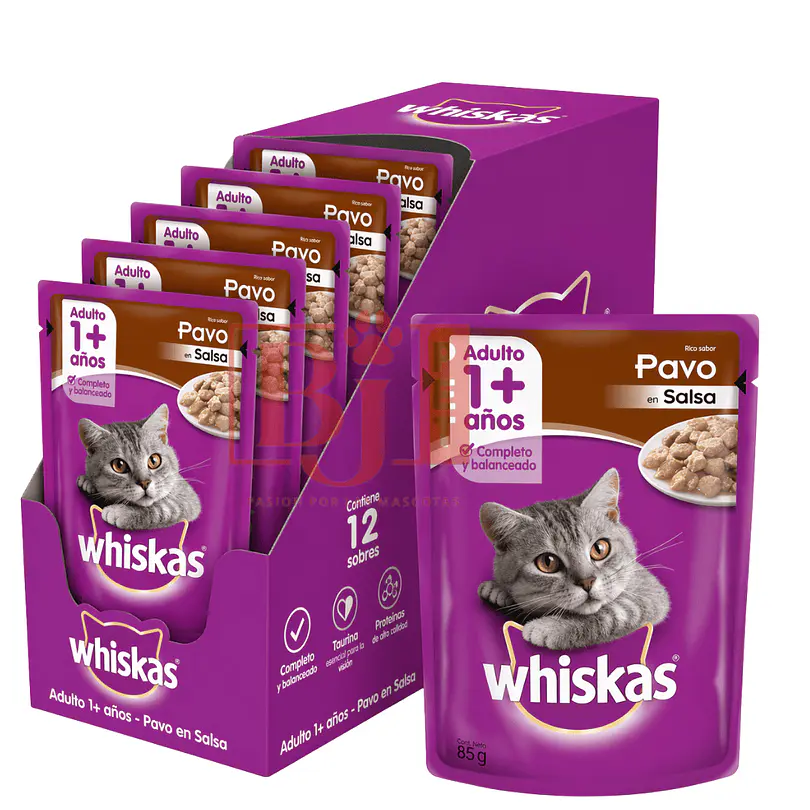 Alimento Húmedo Whiskas Pavo Caja 12 U 85 Gr 1