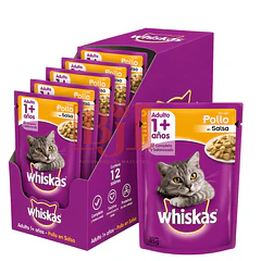 WhAlimento Húmedo Whiskas Pollo Caja 12 U 85 Gr