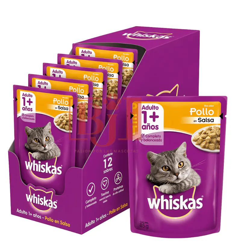 WhAlimento Húmedo Whiskas Pollo Caja 12 U 85 Gr 1