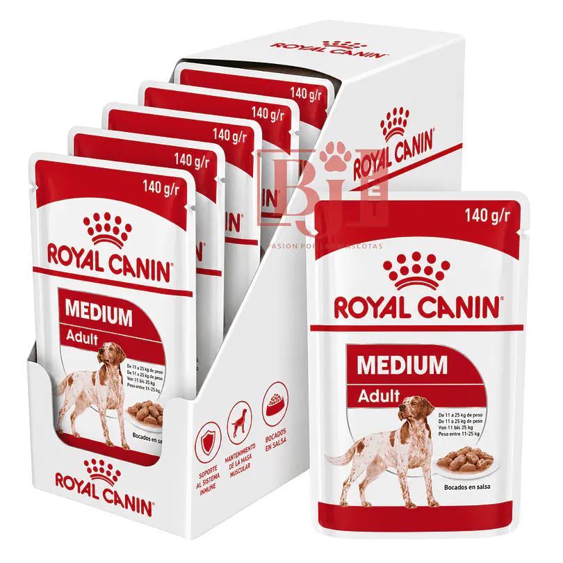 Royal Canin Medium Adult Pouch 140 Gr Pack 10 Und 1
