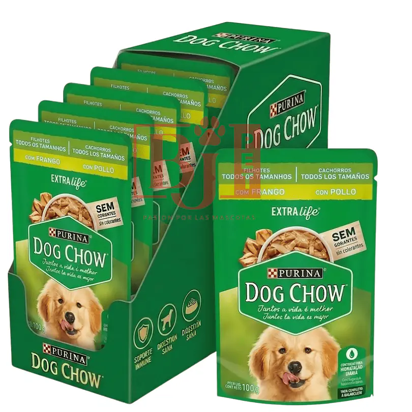 Pack 20 Pouch Dog Chow Cachorro Pollo 100 Gr 1