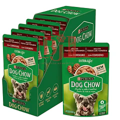 Pack 20 Pouch Dog Chow  Adulto Cordero 100 Gr