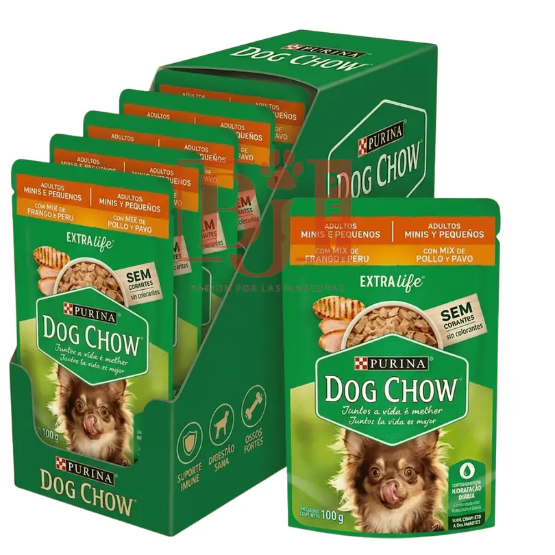 Dog Chow Display 15 Unidades Mini Y Peq Pollo Y Pavo 100 Gr 1