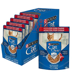 Pack 15 Pouch Cat Chow Adultos Carne 85 Gr.