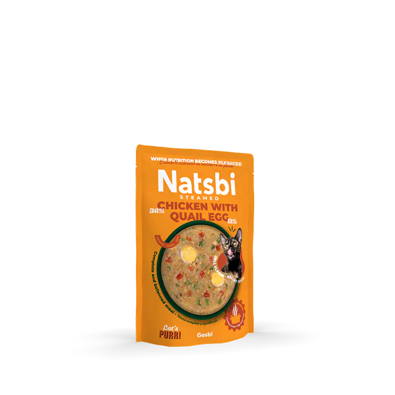 Natsbi Cat Steamed Chicken With Quail Egg 80 Gr