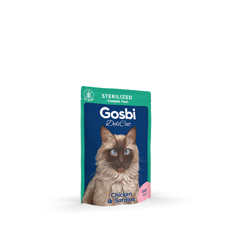 Gosbi Delicat Adult Sterilized Chicken & Sardine Loaf 70 Gr