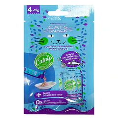 Cats Snack Cremoso Salmón Matatabi Con Catnip 60 Gr