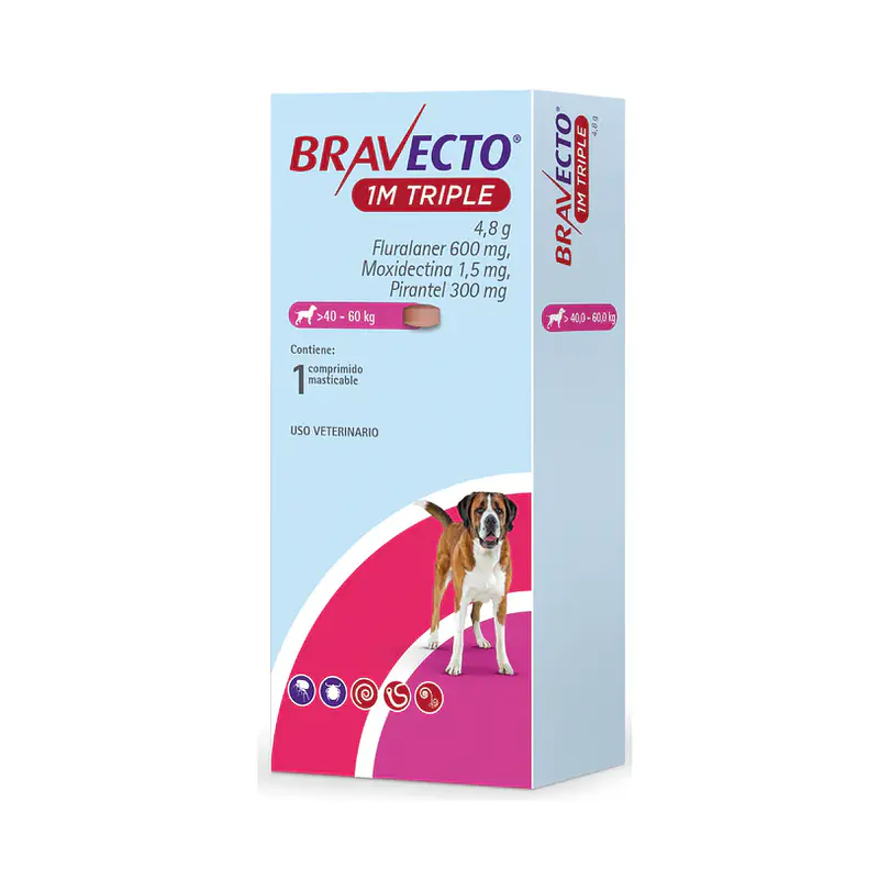 Bravecto 1M Triple 40 - 60 Kg 1 Comp Mast