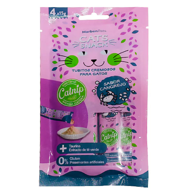 Cats Snack Cremoso Cangrejo Con Catnip 60 Gr 2