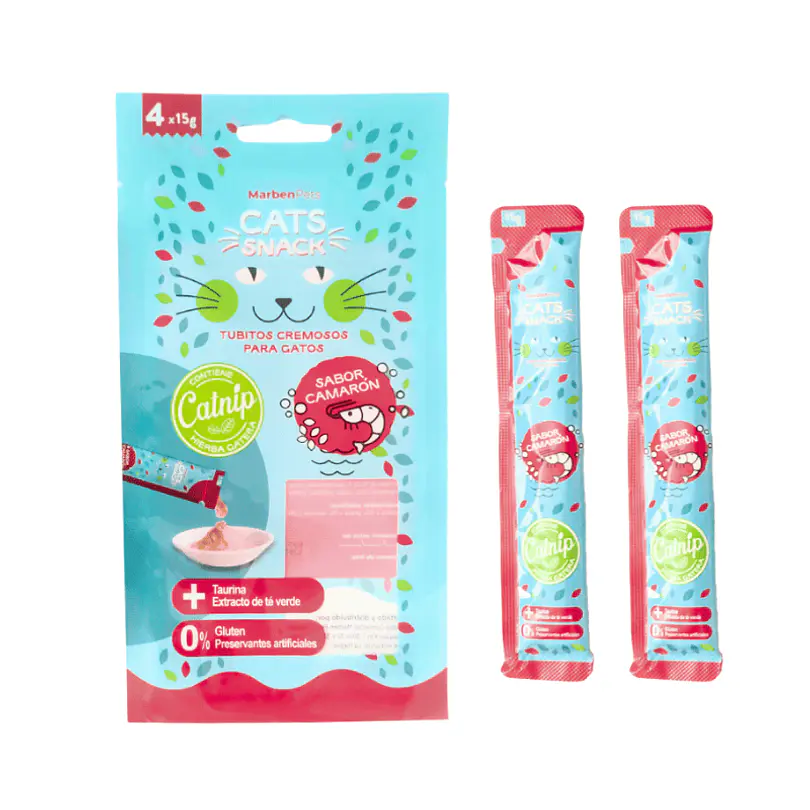 Cats Snack Cremoso Camarón Con Catnip 60 Gr 1