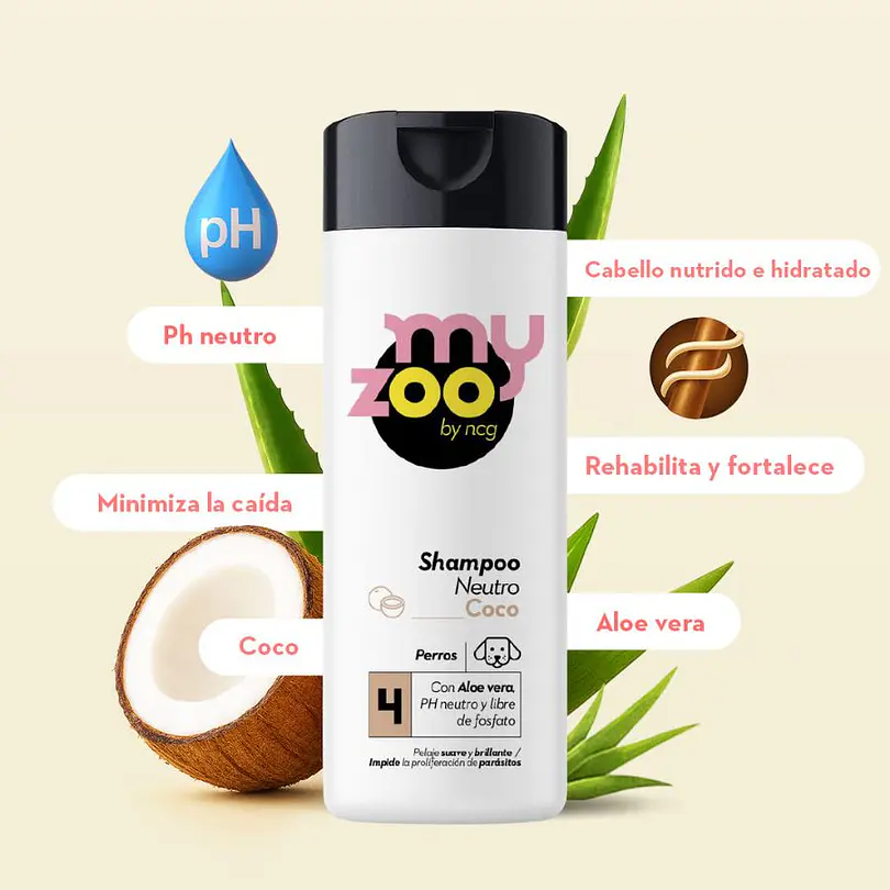 MyZoo Shampoo Neutro Coco Y Aloe Vera 420 Ml 2