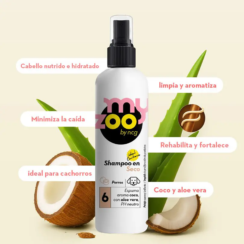 MyZoo Shampoo En Seco Espuma De Coco Para Perro 250 Ml 2