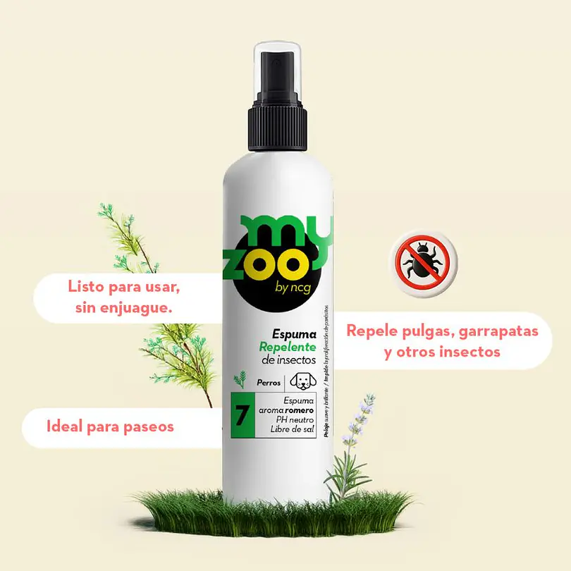 MyZoo Espuma Repelente De Pulgas, Garrapatas E insectos Para Mascotas 250 Ml 2