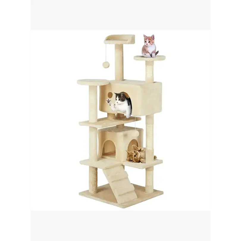 Rascador 2 Casas Beige 1