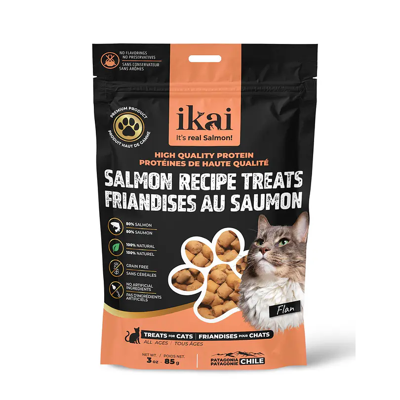 Pack 3x2 Ikai Snack Horneados de Salmón Para Gato 85 Gr 2