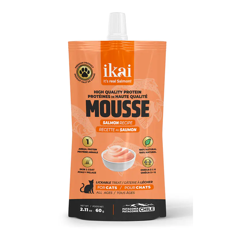 Pack 3x2 Ikai Mousse De Salmón Para Gatos 60 Gr 2