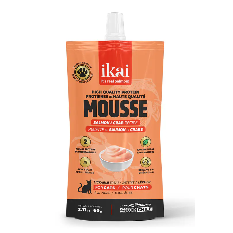 Pack 3x2 Ikai Mousse De Salmón & Cangrejo para Gato 60 Gr 2