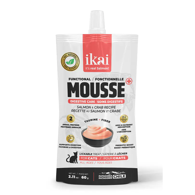 Pack 3x2 Ikai Mousse De Cangrejo Cuidado Digestivo Para Gato 60 Gr 2