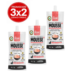 Pack 3x2 Ikai Mousse De Cangrejo Cuidado Digestivo Para Gato 60 Gr